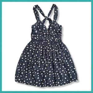 Retro Floral Black Dress